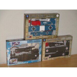 New Ray Lot of 3 Airplane Model Kit Scale 1:48 Sopwith Camel P-40 Fokker D V-II